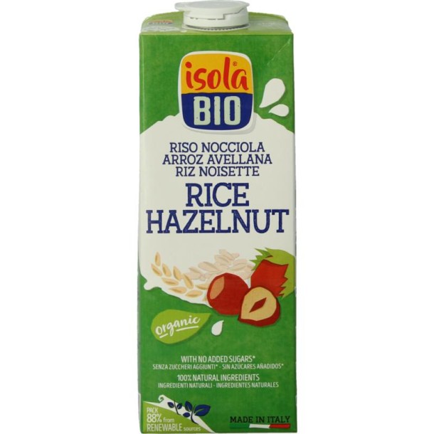 Isola Bio Rijstdrank hazelnoot bio (1 Liter)