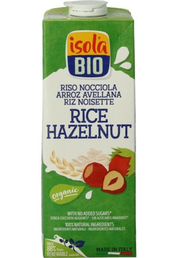 Isola Bio Rijstdrank hazelnoot bio (1 Liter)