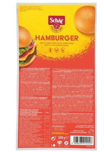 Dr Schar Hamburgerbroodjes glutenvrij (4 Stuks)