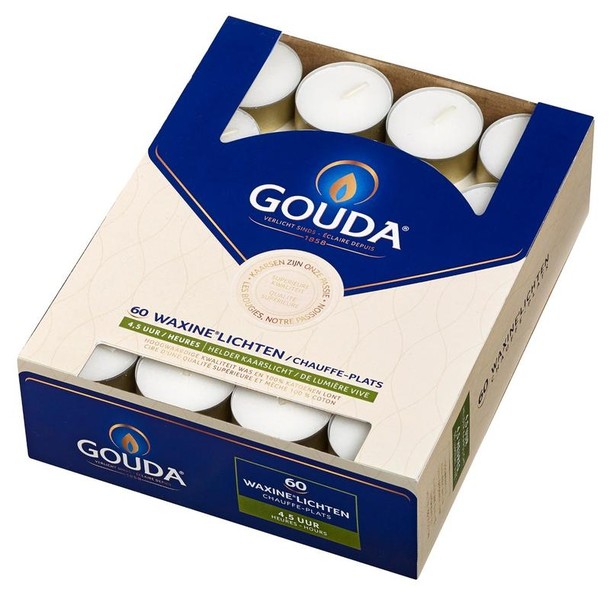 Gouda Waxinelicht 4.5 uur wit (60 Stuks)