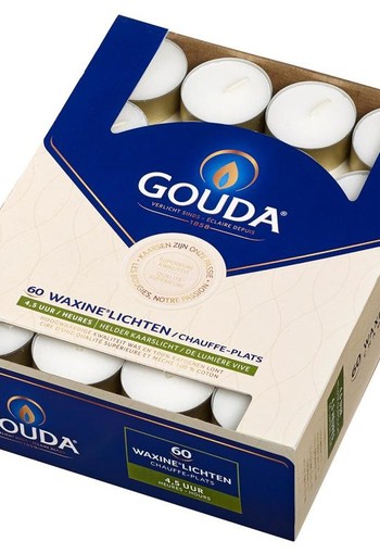 Gouda Waxinelicht 4.5 uur wit (60 Stuks)