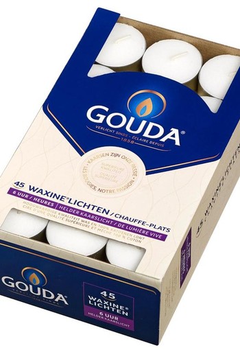 Gouda Waxinelicht 6 uur wit (45 Stuks)