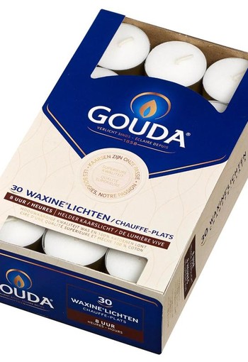 Gouda Waxinelicht 8 uur wit (30 Stuks)
