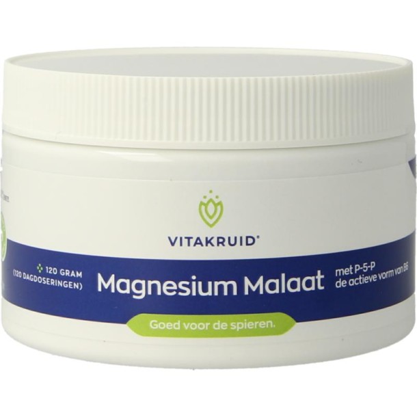 Vitakruid Magnesium Malaat met Vitamine B6 (P-5-P) (120 Gram)