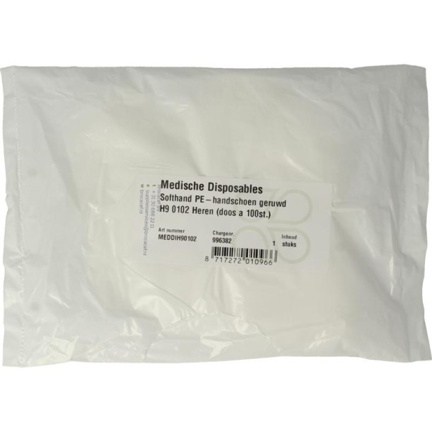 Softhand Onderzoekshandschoen soft polyester heren (100 Stuks)