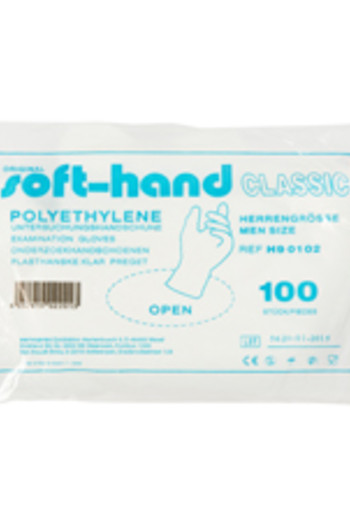 Softhand Onderzoekshandschoen soft polyester heren (100 Stuks)
