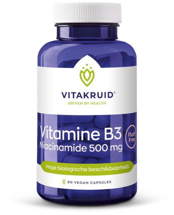 Vitakruid Vitamine B3 Niacinamide 500 mg Flush Free (90 Vegetarische capsules)