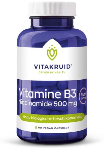 Vitakruid Vitamine B3 Niacinamide 500 mg (90 Vegetarische capsules)