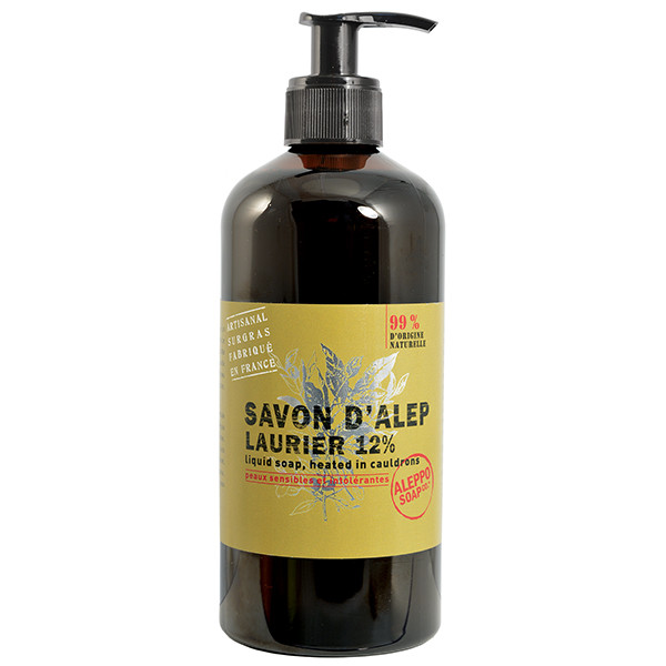 Aleppo Soap Co Zeep 12% laurier met pomp (500 Milliliter)
