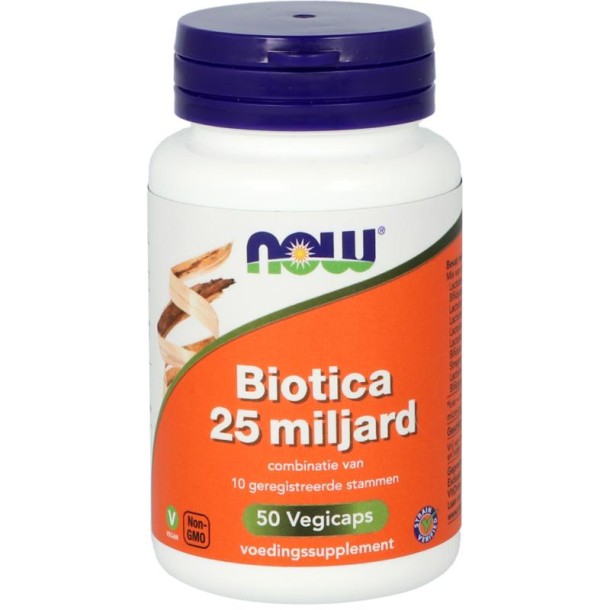 NOW Biotica 25 miljard vh probiotica (50 Vegetarische capsules)