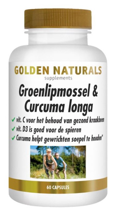 Golden Naturals Groenlipmossel & curcuma longa (60 Capsules)