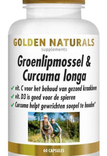 Golden Naturals Groenlipmossel & curcuma longa (60 Capsules)