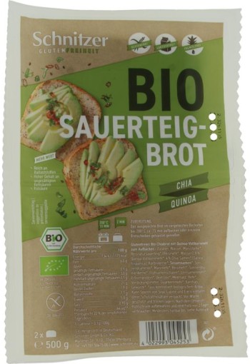Schnitzer Brood chia & quinoa glutenvrij bio (500 Gram)