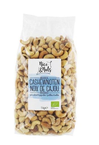 Nice & Nuts Cashewnoten geroosterd en gezouten bio (1 Kilogram)