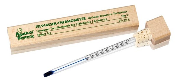 Agatha S Bester Theewater thermometer houten doos (1 Stuks)