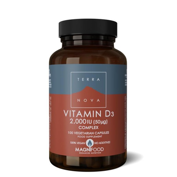 Terranova Vitamine D3 2000IU complex (100 Vegetarische capsules)