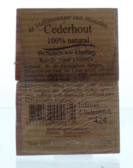 Beautylin Cederhout ladenblok 100% natuurlijk (2 Stuks)
