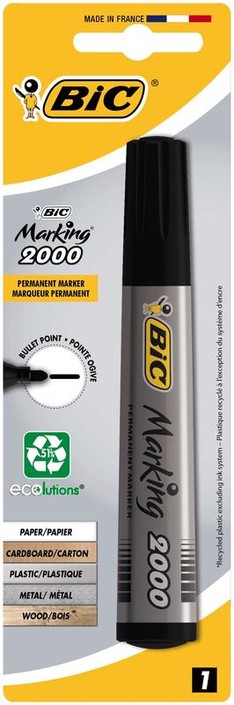 BIC Permanent marker zwart blister (1 Stuks)