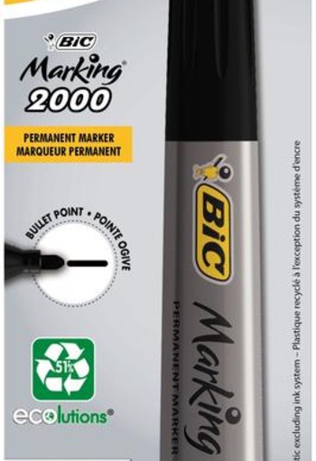 BIC Permanent marker zwart blister (1 Stuks)