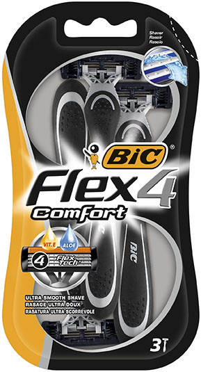BIC Flex 4 comfort mesjes blister (3 Stuks)