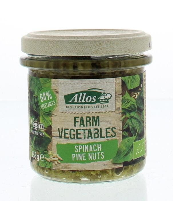 Allos Farm vegetables spinazie & pijnboompitten bio (135 Gram)