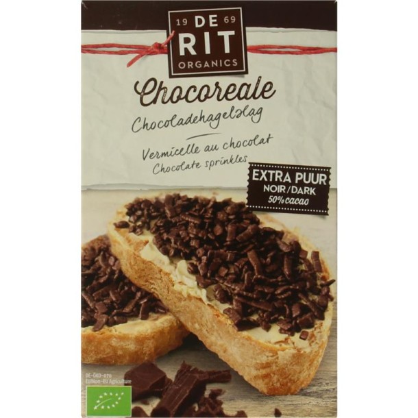 De Rit Chocoreale hagelslag extra puur bio (200 Gram)
