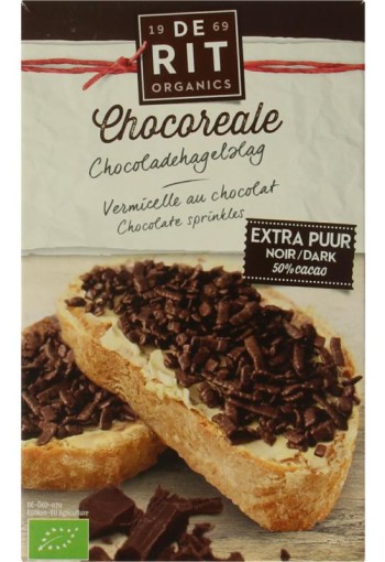De Rit Chocoreale hagelslag extra puur bio (200 Gram)