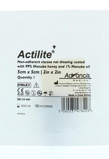 Advancis Actilite manuka non adh. netverband viscose 5 x 5 (1 Stuks)