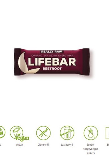 Lifefood Lifebar energiereep rode biet raw & bio (47 Gram)