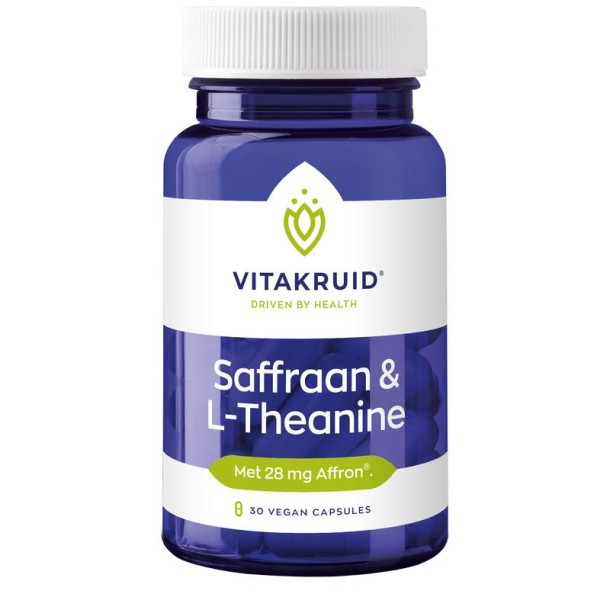 Vitakruid Saffraan 28 mg (Affron) & L-Theanine (30 Vegetarische capsules)