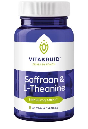 Vitakruid Saffraan 28 mg (Affron) & L-Theanine (30 Vegetarische capsules)