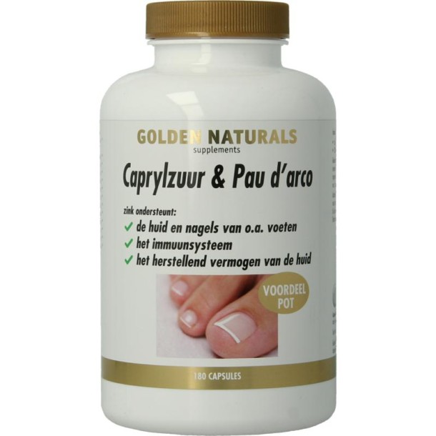 Golden Naturals Caprylzuur & pau d'arco (180 Vegetarische capsules)