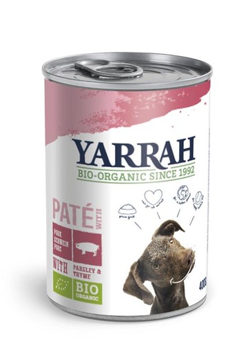 Yarrah Hondenvoer pate met varkensvlees bio (400 Gram)