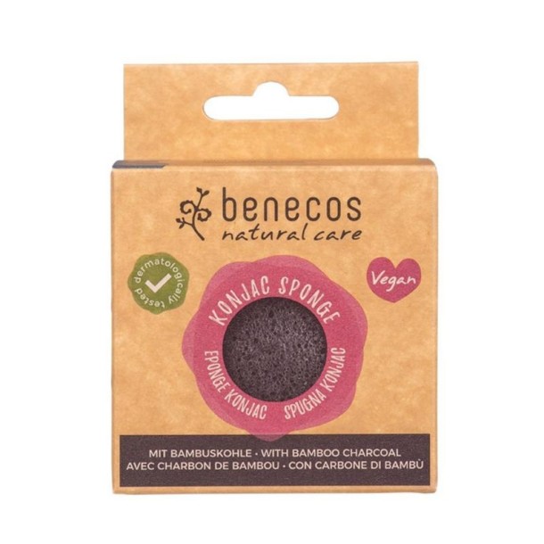 Benecos Natural konjac sponge - black bamboo (1 Stuks)