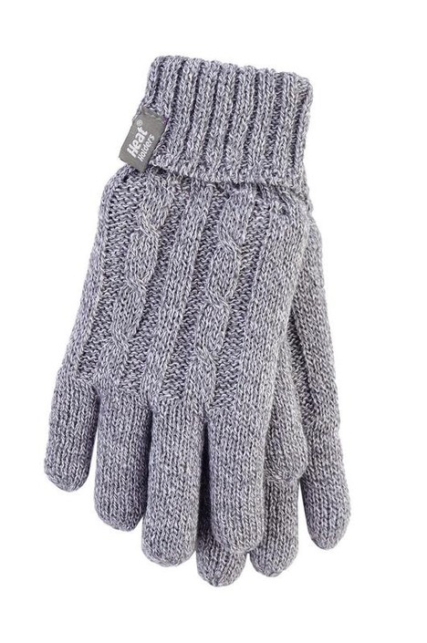 Heat Holders Ladies cable gloves maat S/M light grey (1 Paar)