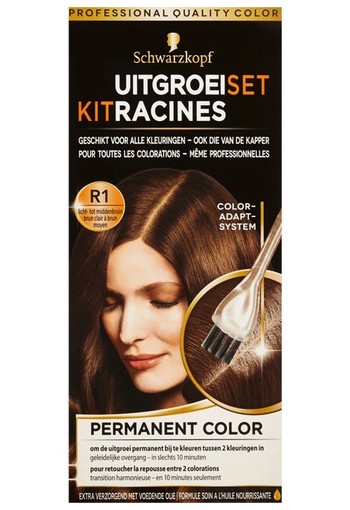 Schwarzkopf Permanent Color Uitgroeiset R1 Licht - Middenbruin 22 ml creme