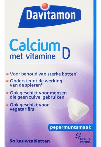 Davitamon Calcium & D mint (60 kauwtabletten)