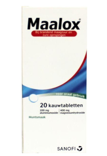 Maalox Maalox (20 Kauwtabletten) RESERVEER NU! LEVERBAAR VANAF aug 2023