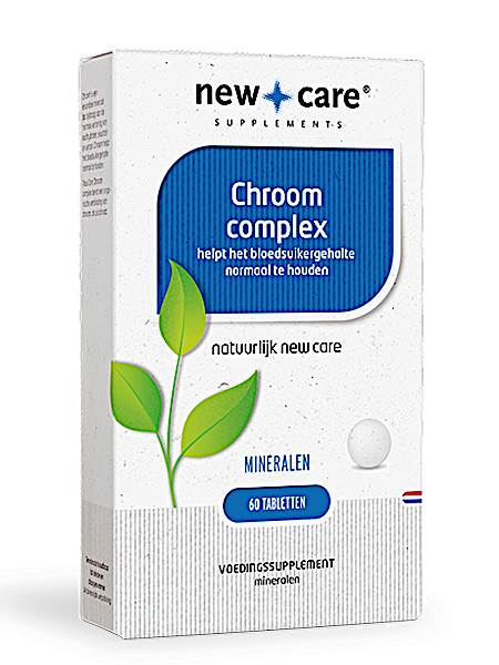New Care Chroom complex helpt het bloedsuikergehalte normaal te houden Inhoud 60 tabletten
