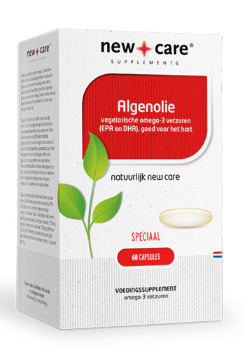 New Care Algenolie vegetarische omega-3 vetzuren (EPA en DHA), goed voor het hart Inhoud  60 capsules