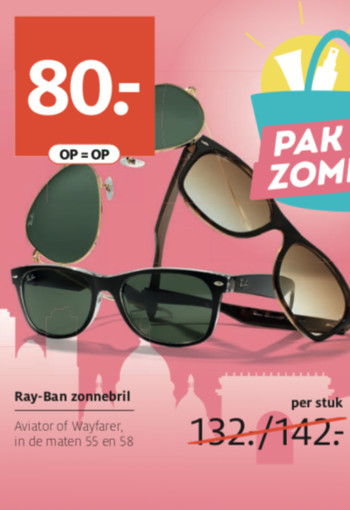 Ray-Ban zonnebril Wayfarer, in de maten 55 en 58