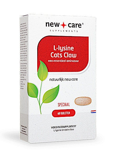 New Care L-Lysine Cats Claw een essentieel aminozuur Inhoud 60 tabletten