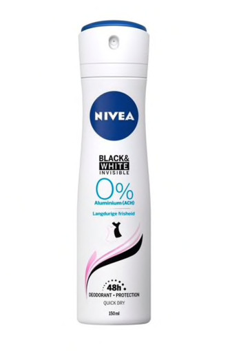 NIVEA Black & White 0% Aluminium Deodorant Spray 150 ML