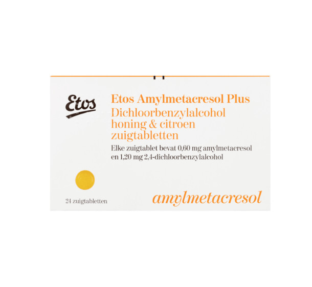 Etos Amylmetacresol Plus Dichloorbenzylalcohol Honing & Citroen Zuigtabletten 24 stuks