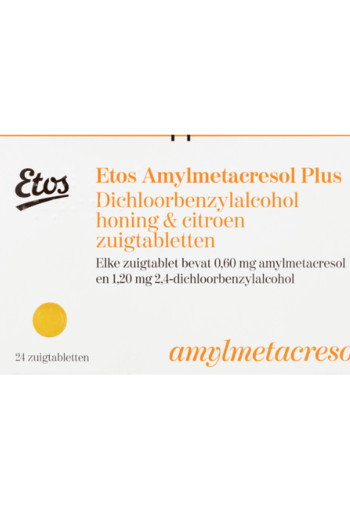 Etos Amylmetacresol Plus Dichloorbenzylalcohol Honing & Citroen Zuigtabletten 24 stuks