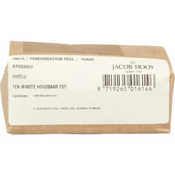 Jacob Hooy Fenegriekzaad heel (250 Gram)