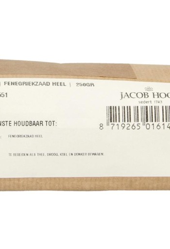 Jacob Hooy Fenegriekzaad heel (250 Gram)