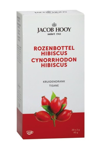 Jacob Hooy Rozenbottel hibiscus thee zakjes (20 Zakjes)