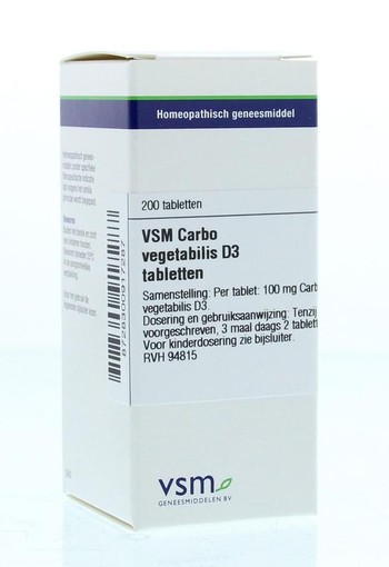 VSM Carbo vegetabilis D3 (200 Tabletten)