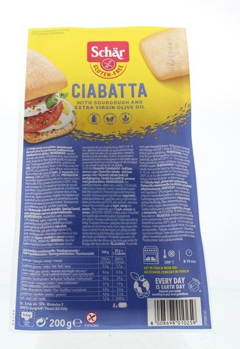 Dr Schar Ciabatta glutenvrij (4 Stuks)